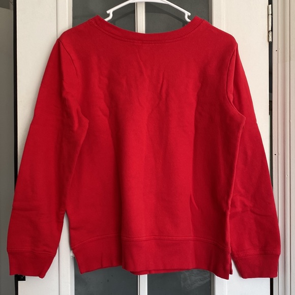 Gap women’s red cropped oversized sweatshirt with sparkly “Gap” lettering - Picture 3 of 6
